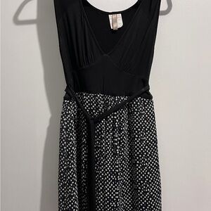 Maternity Elegant Black and White Polka Dot Dress